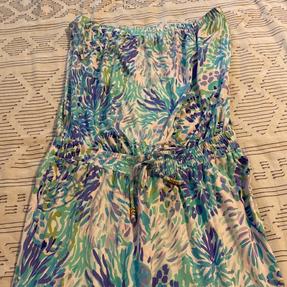 Lilly Pulitzer Keely Strapless Jumpsuit Style: Multi Shell Of A Party